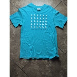 Vintage 1983 Hanes Turquoise Martha's Vineyard T Shirt Medium SS Made USA
